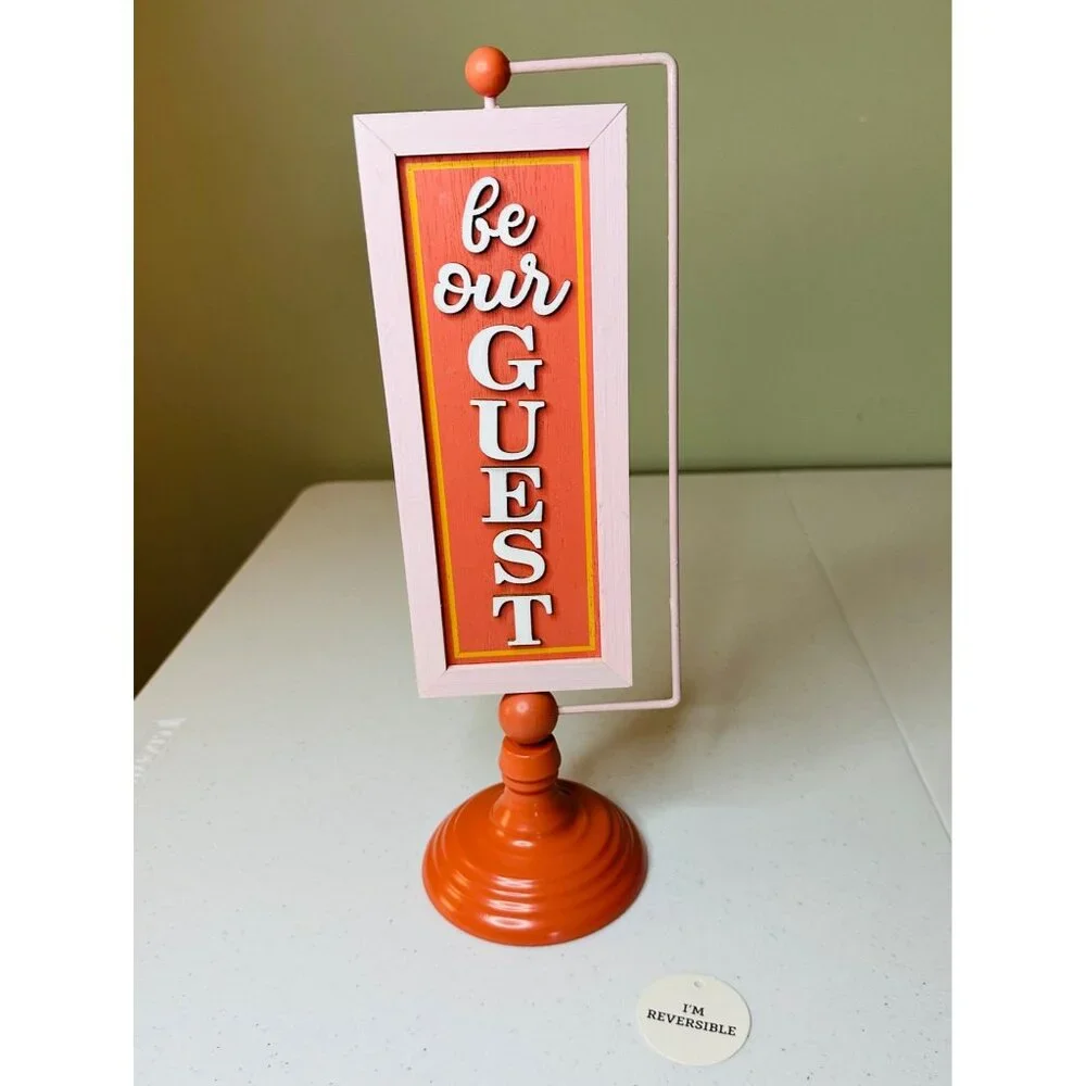 Reversible Sign With Messages "Choose Kindness" & "Be Our Guest" Home Decoration - Picture 2 of 12